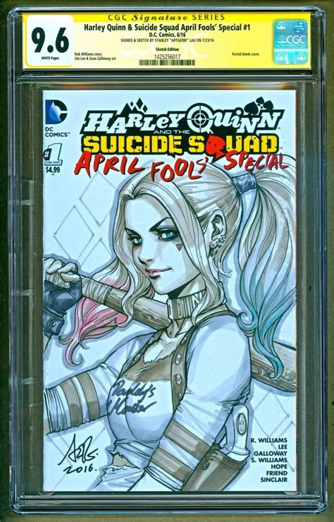 Harley Quinn And Suicide Squad 1 Dc Sketch Signed Stanley Artgerm Lau Ss Cgc 9 6 1840337881