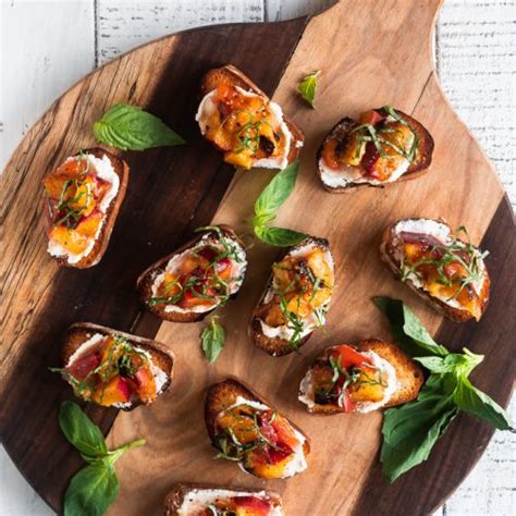 Grilled Peach Bruschetta An Easy Summer Appetizer Vegan Option