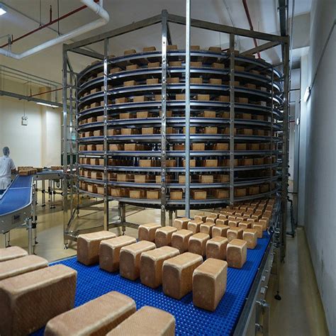 Spiral Cooling Conveyor Tower System For Food Industry Baked Bread