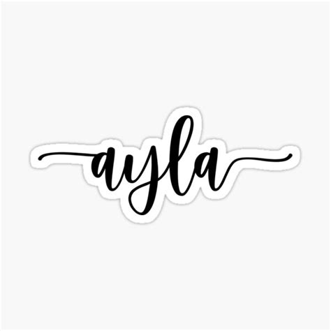 Ayla Name Label Beautiful Calligraphy Sticker For Sale By Sourpanda