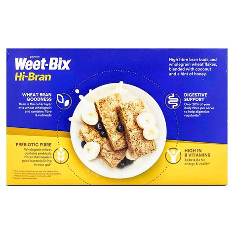 Sanitarium Weet Bix Hi Bran Breakfast Cereal Biscuit 750g