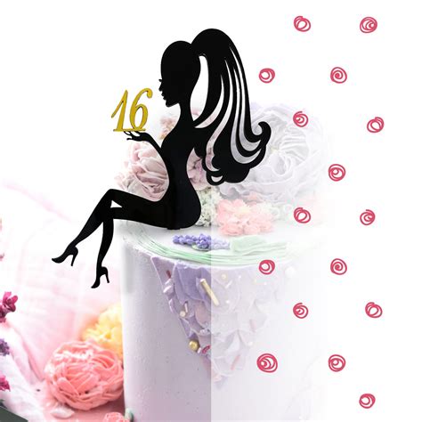 Топпер Фигурка на Торт Двусторонний "Девушка с Цифрой" Manific Decor ...