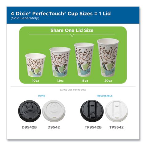 Dixie PerfecTouch Paper Hot Cups 12 Oz Coffee Haze Design 50 Pack Montana Broom Brush Supply