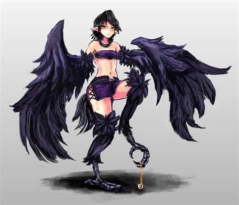 Black Harpy Monster Girl Encyclopedia Drawn By Udetamago Danbooru