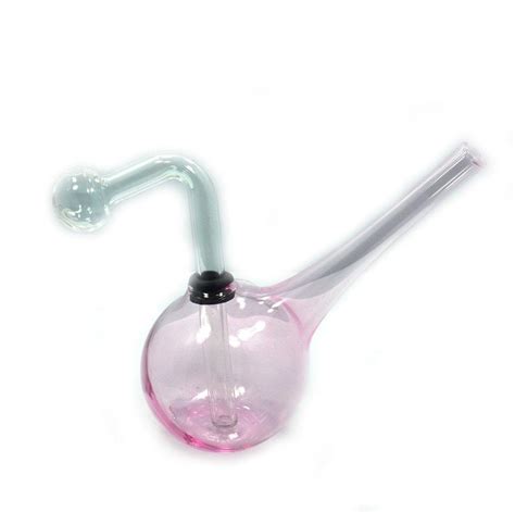 Glass Pink Color Oil Burner Bubbler Pipe For Oil Wax Thick Heavy Glass