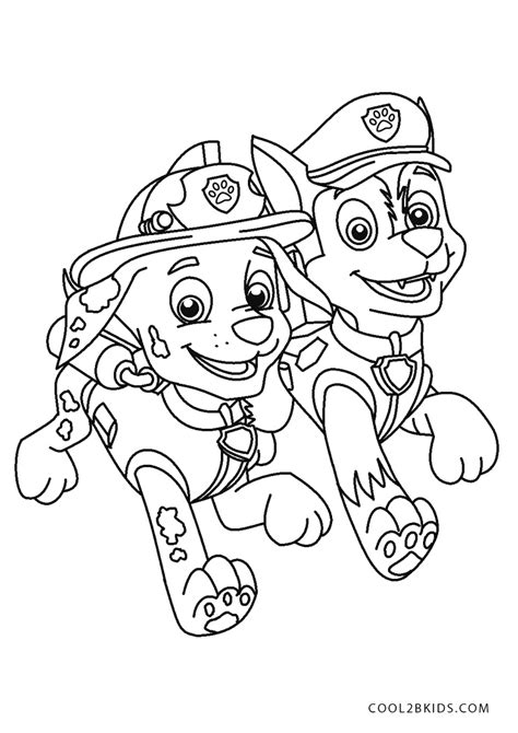 Desenhos de Paw Patrol Para Colorir Páginas Para Impressão Grátis