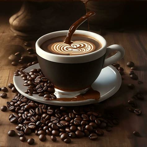 Coffee cup and beans AI Generative Image 26327202 Stock Photo at Vecteezy