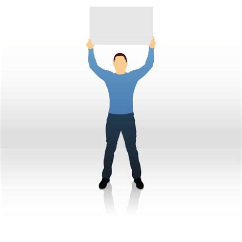 Best Person Holding Blank Sign Illustrations Royalty Free Vector