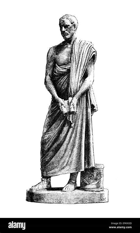 Victorian Engraving Of A Sculpture Of Demosthenes Digitally Restored