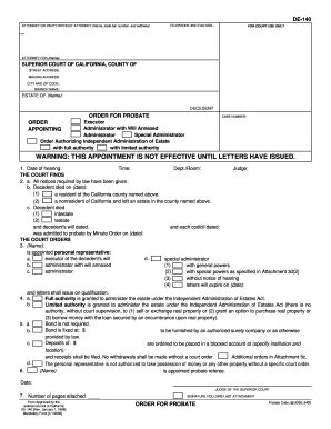 Probate Order Fill Out And Sign Printable Pdf Template Signnow