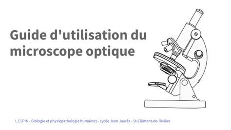 Utilisation Du Microscope Optique