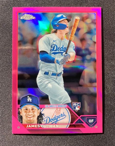 Topps Chrome James Outman Pink Rookie Refractor Rc Mlb La