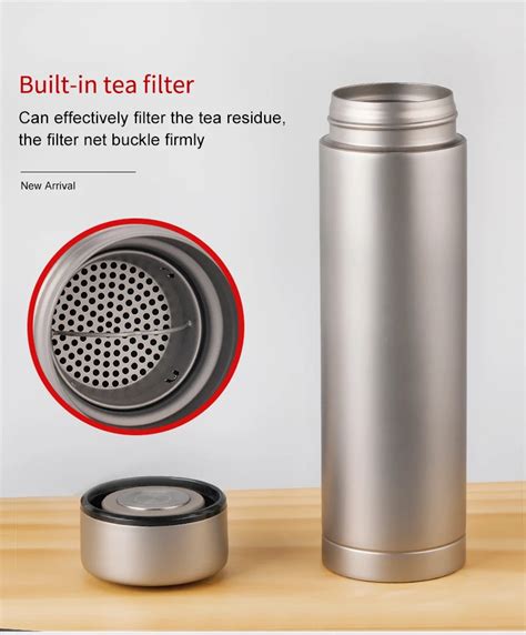 Titanium Thermos Water Bottle With Tea Leaf Strainer Business Ts