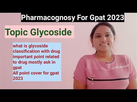 Glycoside Topic Pharmacognosy Revision For Gpat 2023 Gpat 2023 Niper