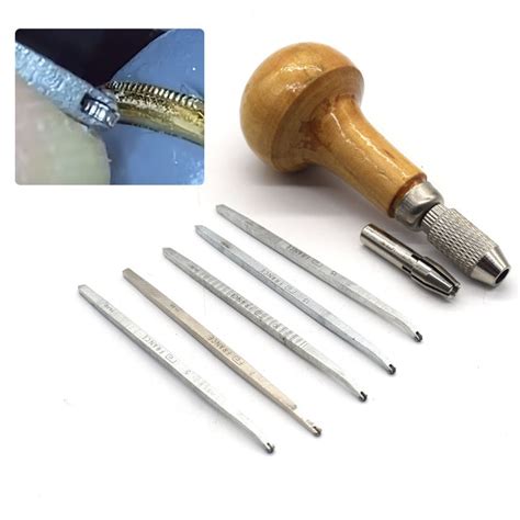 Jewelry Milgrain Tool Set Beading Tool Milgraining Wheels Wooden Handle