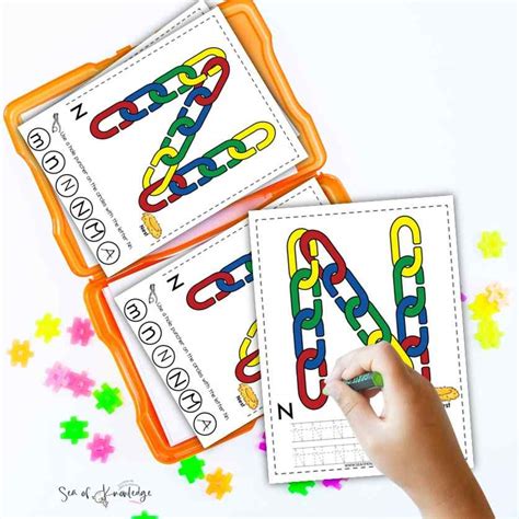 Chain Link Activity Alphabet Fine Motor Task Cards