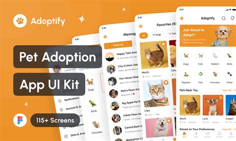 Adoptify Pet Adoption App Ui Kit Figma