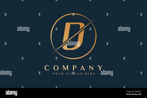 Sliced Letter D Logo With Circle Shape Letter D Luxury Logo Template