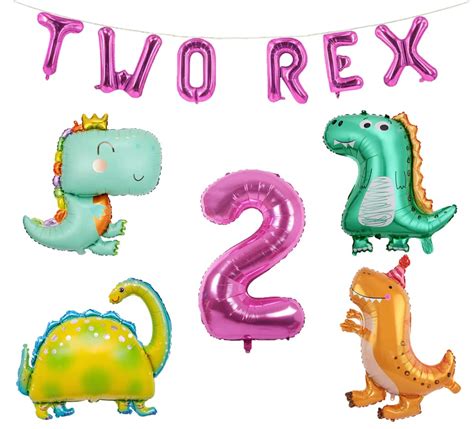 Two Rex Birthday Decorations Girl Dinosaur 2nd Birthday Decorations