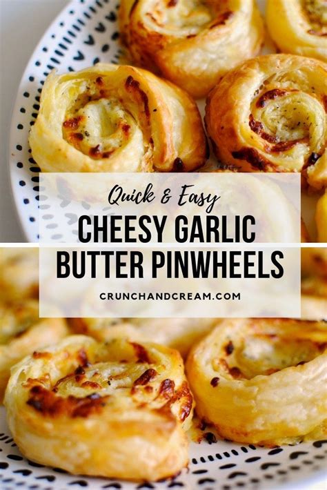 Cheesy Garlic Butter Pinwheels Recipe Puff Pastry Recipes Savory