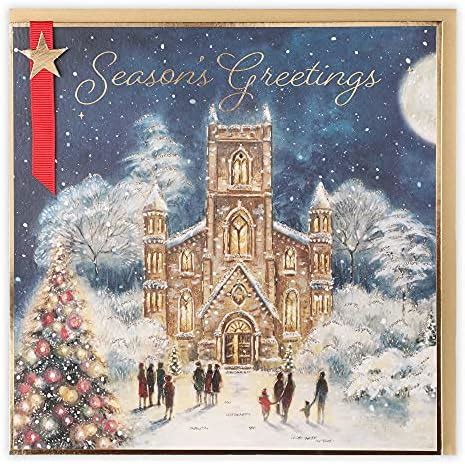 Clintons Traditional Church Scene General Christmas Card Multi Colour