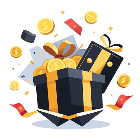 Open Gift Box With Gold Coins And Celebrate Premium AI Generated Vector