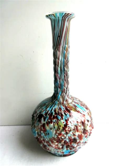 Vase Legras Ou Carafe Clichy Verre Mouchet Bleu Et Sang De Boeuf Eur