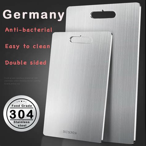 304 Double Sided Food grade Stainless Steel Cutting Board Anti ...
