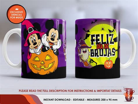 12 Plantillas halloween Taza halloween Diseños halloween Etsy