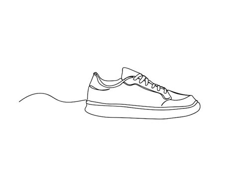 Premium Vector | Shoe single-line art drawing continues line vector illustration