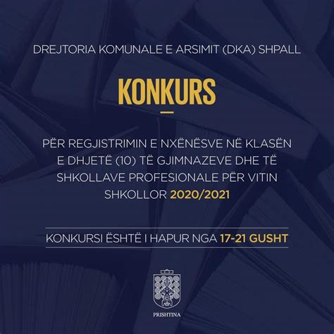 Prishtina Online Drejtoria e Arsimit shpall konkurs për regjistrimin