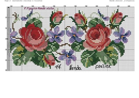 Fotos Em Caminos De Mesa Be Cross Stitch Flowers Floral Cross