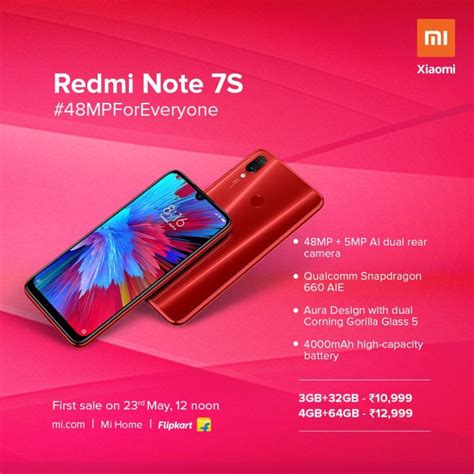 Redmi Note 7s Launched In India With 48mp Camera And Snapdragon 660