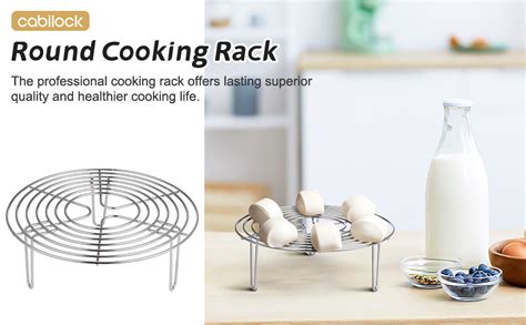 Cabilock Round Cooking Rack Stainless Steel Steamer Rack Microwave