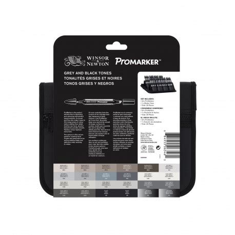 Astuccio Promarker Da 24 Pz Black And Greys Winsor Newton