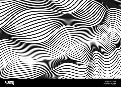 Black squiggly lines, white background. Abstract striped pattern ...