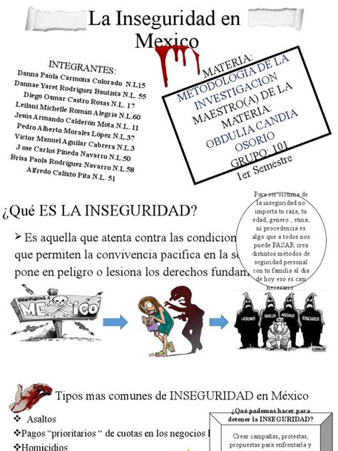 La Inseguridad En Mexico Actualizado Pdf La Violencia Contra Las