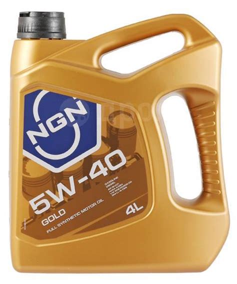 Моторное масло NGN 5W40 4л Gold SN/CF синт, синтетическое, 4,00 л. CF ...