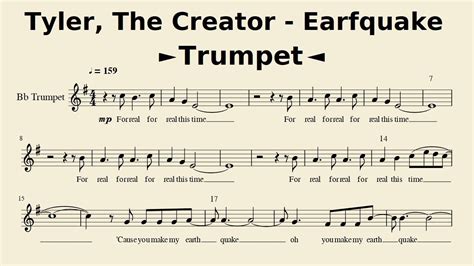 Tyler The Creator Earfquake Trumpet Sheet Music Cover By Mace