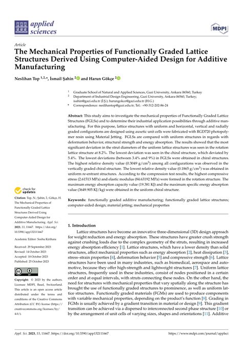 PDF The Mechanical Properties Of Functionally Graded Lattice