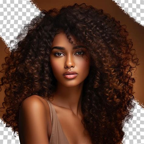 Premium PSD | Portrait of a confident black woman with curly hair in a ...