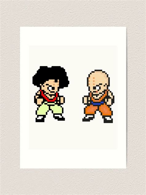 Krillin 8 Bit Pixel Art Retro Vintage Dragon Z GT Ball Super Kuririn T