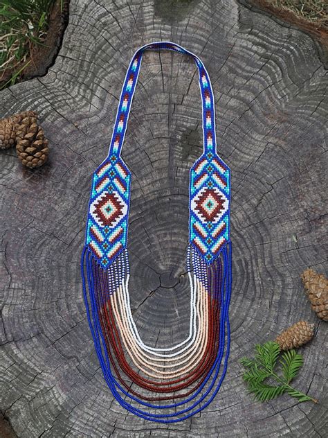 Cherokee Style Native America Beaded Necklace Inspired Bead - Etsy