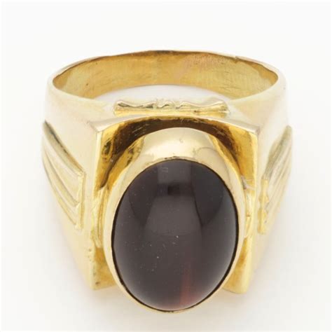 18 Kt Gold Ring 5 42 Ct Red Tiger Eye Catawiki