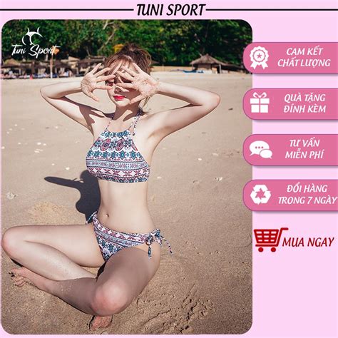 Bikini basic mảnh họa tiết thổ cẩm N Tuni Sport Shopee Việt Nam