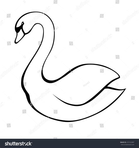 Swan Black White Bird Isolated Illustration Stock Vector (Royalty Free) 419152987 | Shutterstock