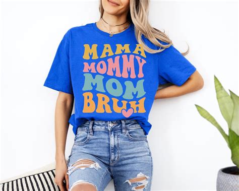 Mama Mommy Mom Bruh Retro Style Trendy Cute Unisex Softstyle T Shirt