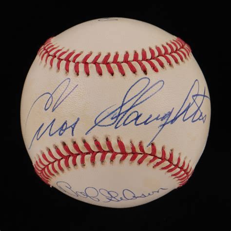 Enos Slaughter Stan Musial Bob Gibson Signed Onl Baseball With