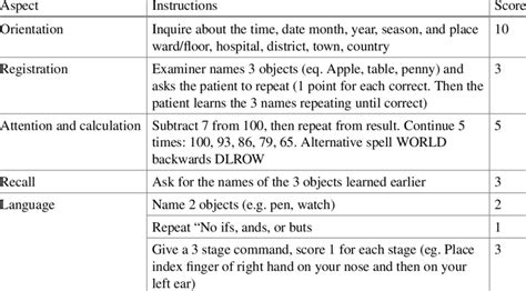 Mini Mental State Examination Mmse Download Scientific Diagram