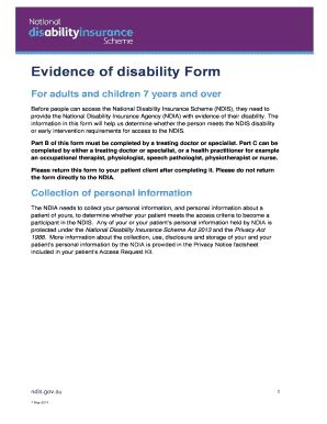 Fillable Online Evidence Of Disability Form Fax Email Print PdfFiller